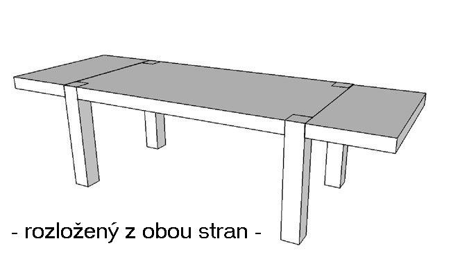 rozložený z obou stran